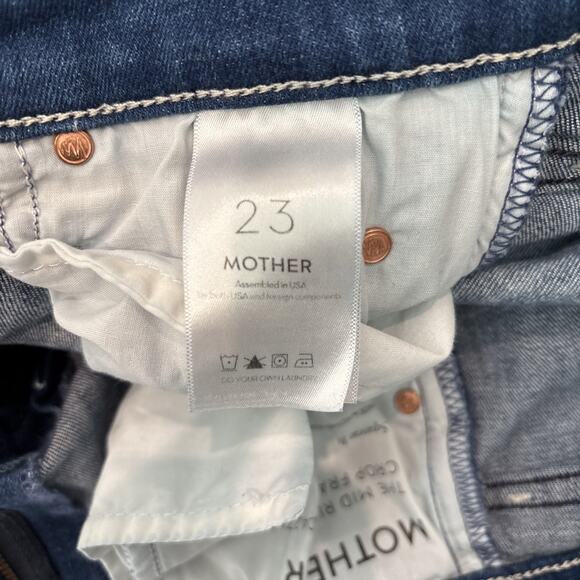Mother Denim The Mid Rise Dazzler Crop Fray Jeans Squeeze It Size 23 Custom Back - Picture 10 of 11